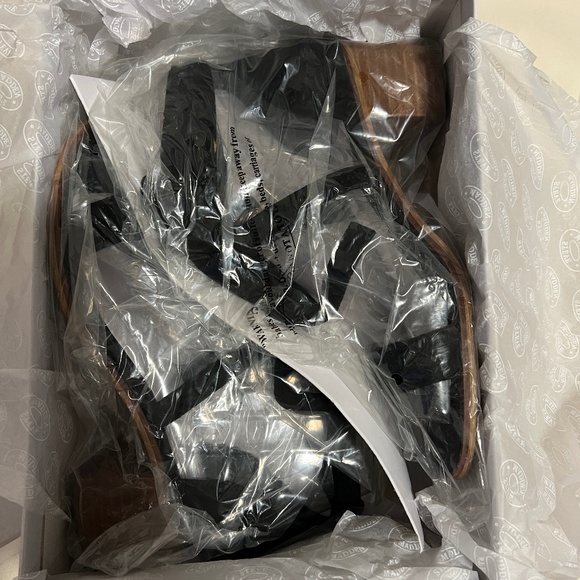 Steve Madden Rizzaa Black Suede Leather Heeled Sandals - Size 7 - Picture 6 of 7